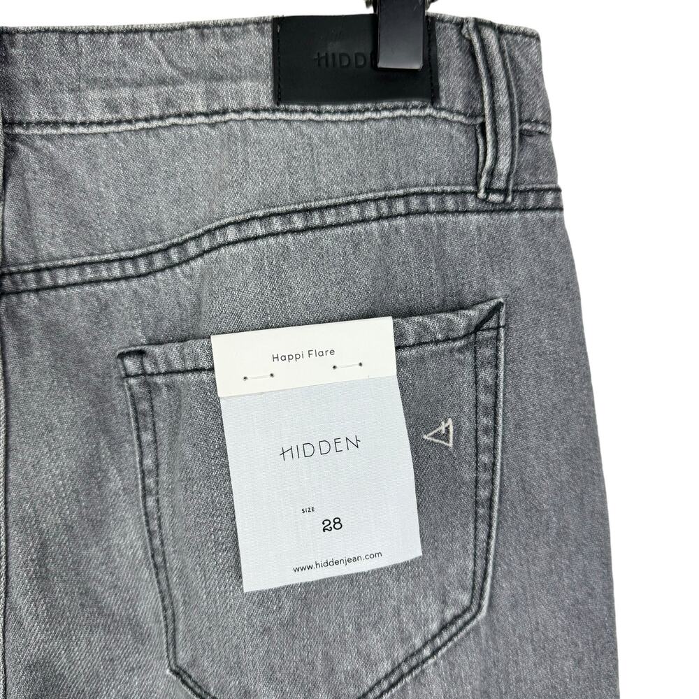 Hidden NWT Happi Flare Grey High Rise Distressed Cotton Jeans - Picture 8 of 10